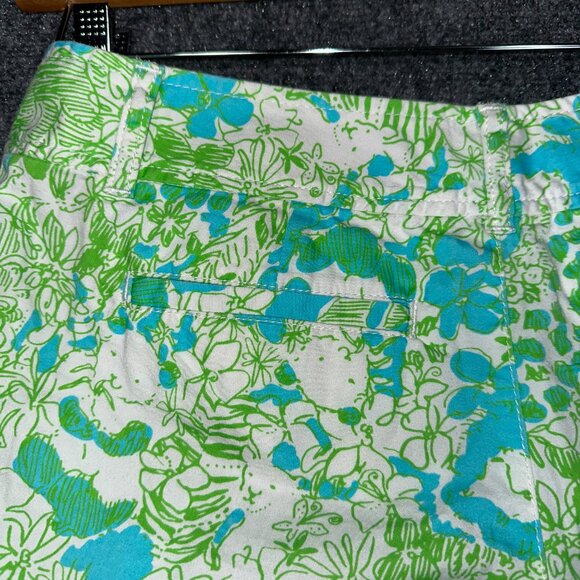 Lilly Pulitzer The Callahan Short Womens 0 Green Its a Zoo Print Cotton Pockets - Picture 8 of 9